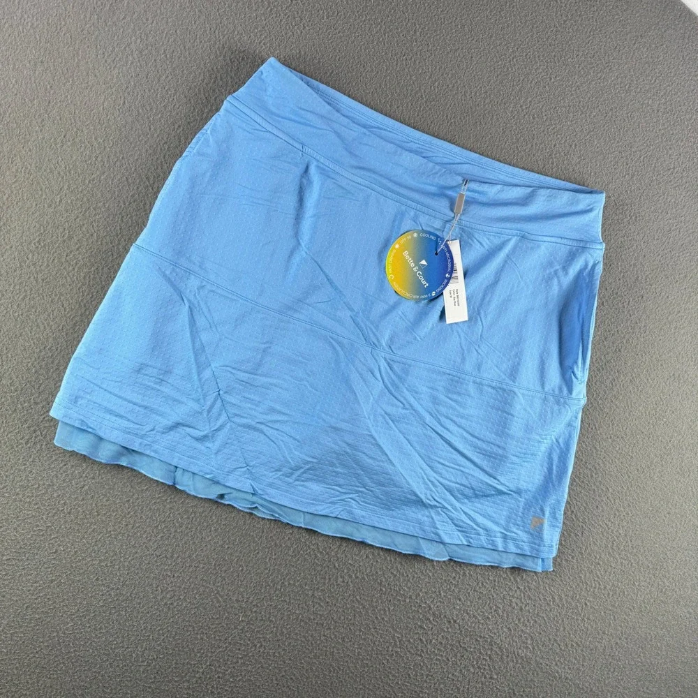 New Bette & Court Skort Women M Bay Blue Elements Cooling Golf Active UPF 50 NWT